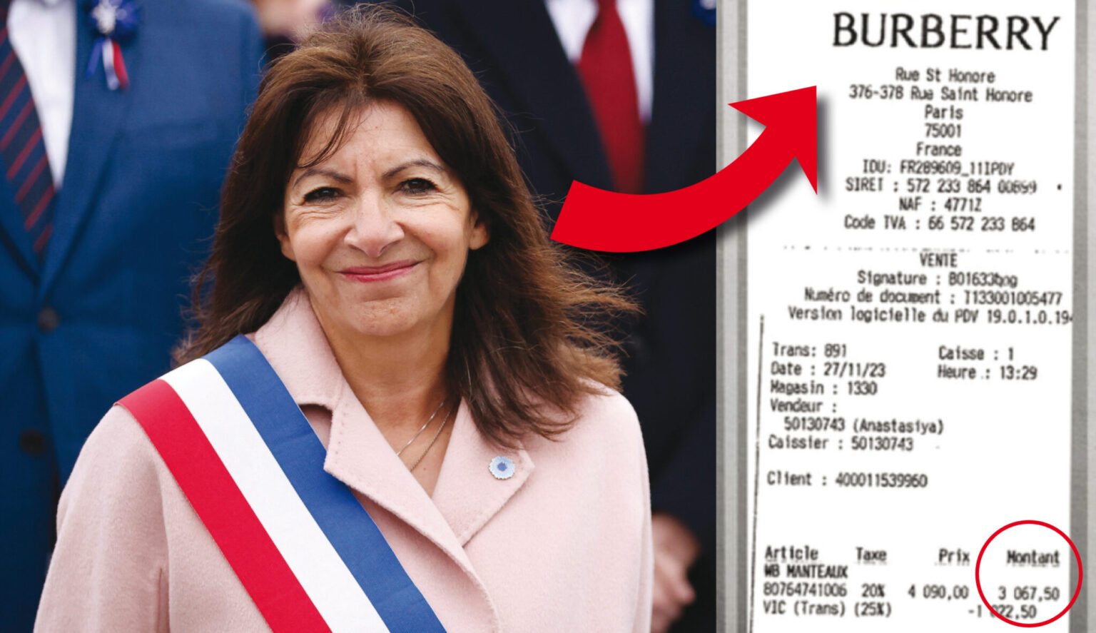 Honteux ! La mairie de Paris justifie les notes de frais d'Anne Hidalgo en disant que la maire doit défendre "la culture française et la haute couture". Mais dans ce cas, pourquoi dépenser plusieurs milliers d'euros chez Burberry ?(AP/Transparence Citoyenne/DR)