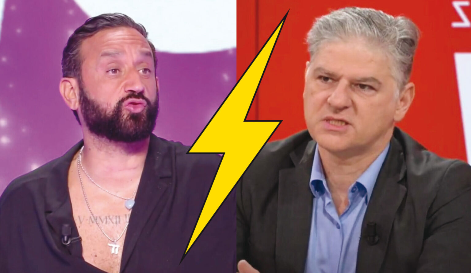 Jacques Cardoze accuse Cyril Hanouna de l'avoir "abandonné". Réponse d'Hanouna: "On ne peut pas tenir les mecs par la main pendant 100 ans, je ne suis pas son père !" (Captures d'écran W9 et Le Buzz TV, DR)