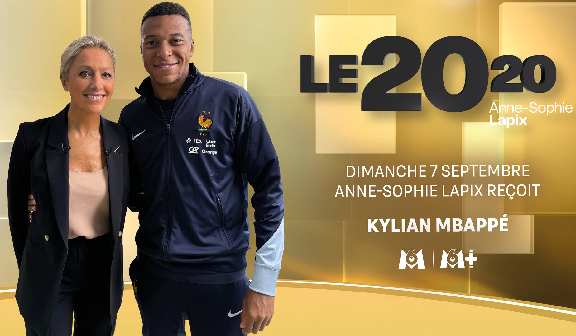 Kylian Mbappé inaugure la nouvelle émission "Le 20 20" d’Anne-Sophie Lapix sur M6