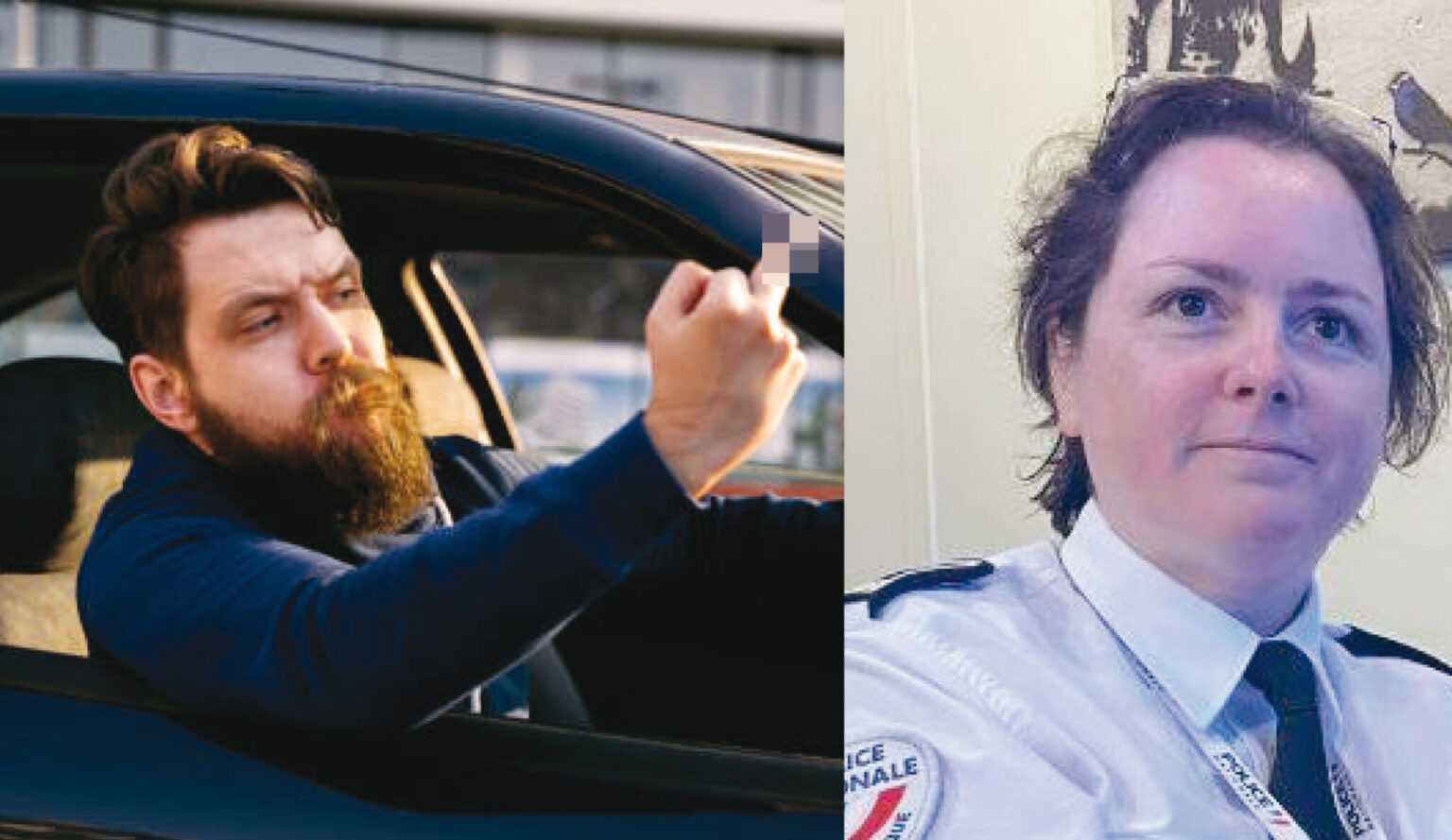 Insolite - Un conducteur de voiture sans permis fait un doigt d'honneur à une automobiliste. Pas de chance, c'était la directrice interdépartementale de la police. (DR)
