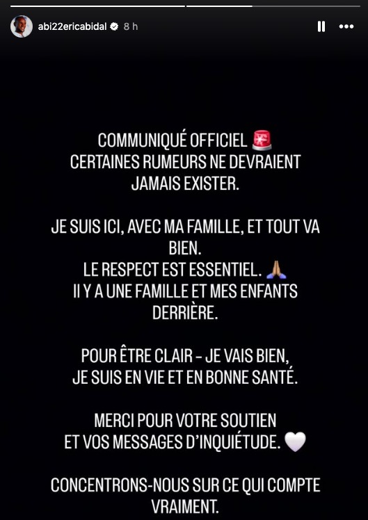 — Un Message De Sérénité Et De Mise Au Point