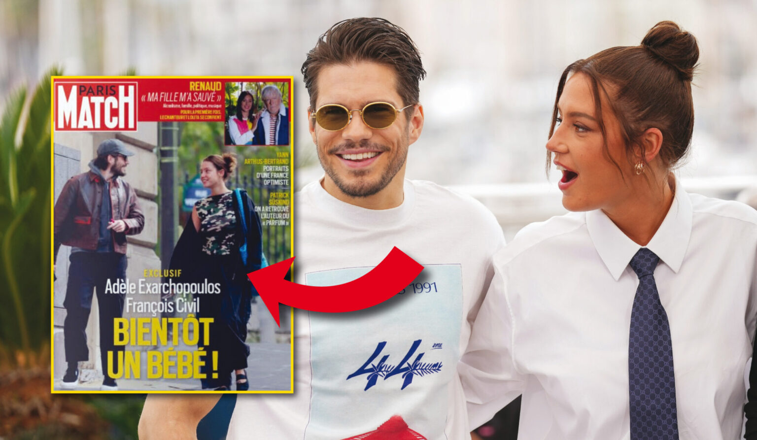 Adèle Exarchopoulos enceinte ? François Civil dézingue Paris Match: "Cette information est fausse! Aux lecteurs de ce magazine de se désabonner." (AP,DR)