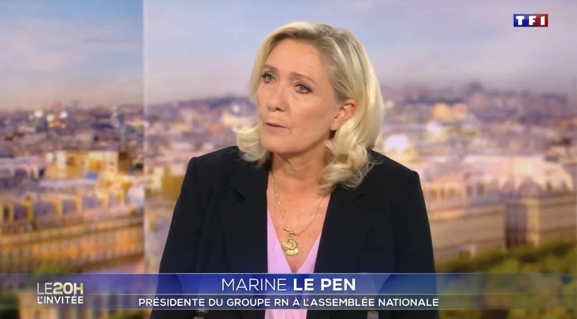 Marine Le Pen dément sur TF1 tout projet de loi d’amnistie pour annuler sa condamnation, après une fake news du&nbsp;Monde