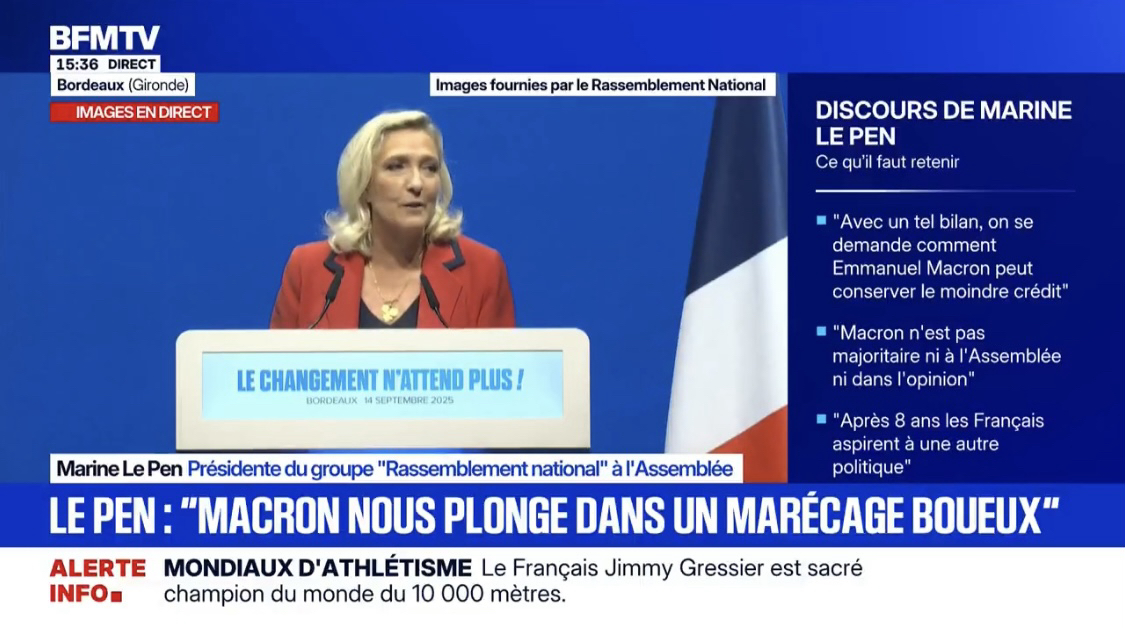 Marine Le Pen réclame une nouvelle dissolution de l’Assemblée nationale : “Nous avons besoin d’un retour aux urnes”