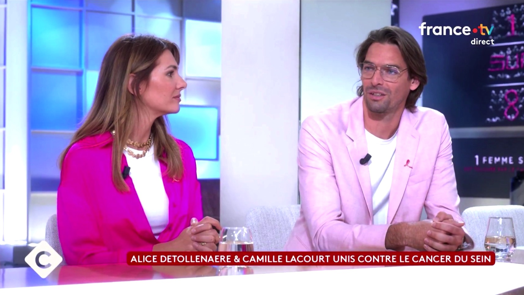 VIDÉO - "Je n’avais peur de mourir, mais peur de perdre l’amour de ma vie." Alice Detollenaere, compagne de Camille Lacourt, évoque son cancer du sein