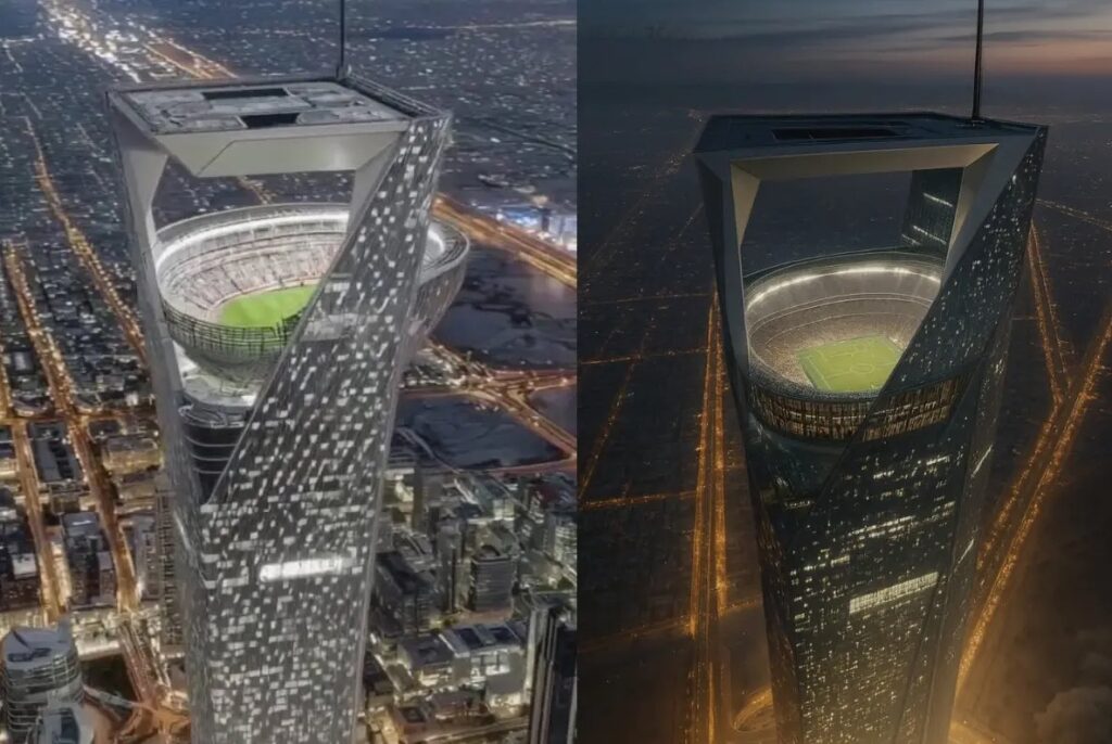 Insolite - Un stade dans le ciel va être construit en Arabie Saoudite pour la Coupe du monde 2034. (DR)