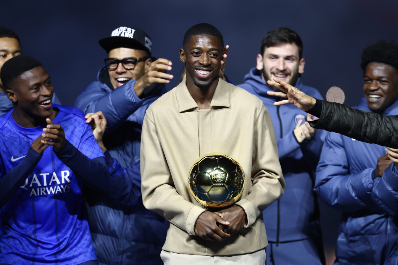 PSG - Ousmane Dembélé de retour ce soir pour la première fois depuis son Ballon d'or, lors du match de Ligue des champions contre le Bayer Leverkusen. (AP/Franck Fife)