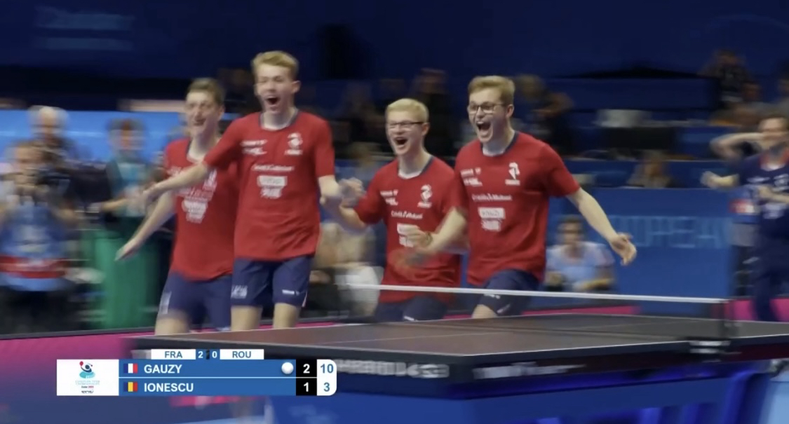 Les Bleus sur le toit de l’Europe : la France championne d’Europe de tennis de table par équipe. (DR)