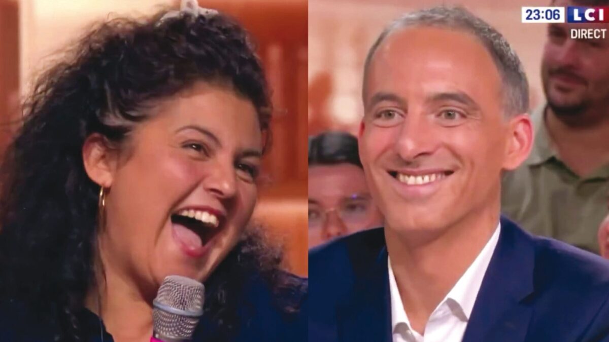LCI : la très grande proximité entre Raphaël Glucksmann et une spectatrice, censée être neutre, suscite de nombreuses interrogations. (LCI)