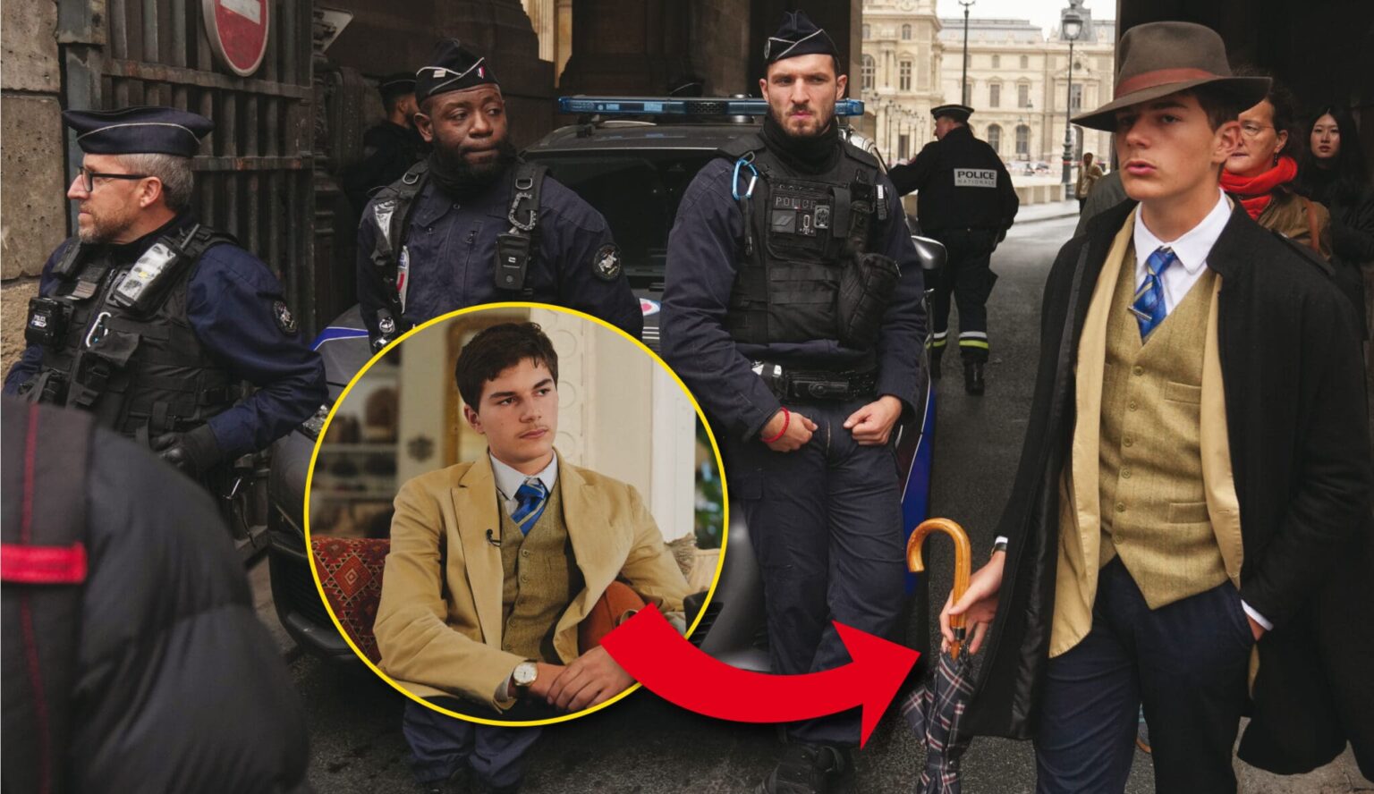 «J’aime être chic» : on a retrouvé le mystérieux homme au chapeau qui avait fait le buzz pendant le vol du Louvre. Et il n'a que 15 ans !