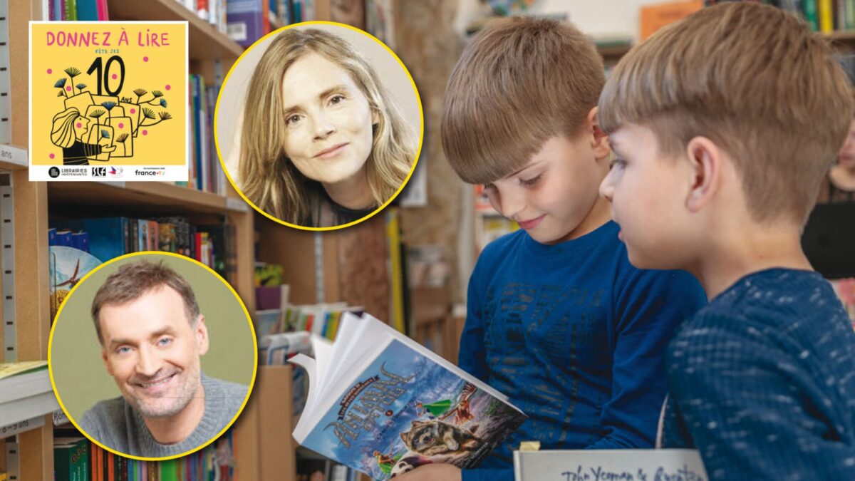 Isabelle Carré et Augustin Trapenard fêtent les 10 ans de “Donnez à lire” : une décennie de solidarité pour offrir des livres aux enfants. (SPF/JM Rayapen)