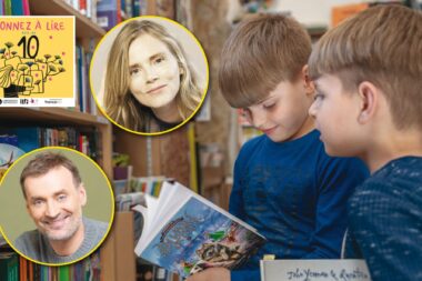 Isabelle Carré et Augustin Trapenard fêtent les 10 ans de “Donnez à lire” : une décennie de solidarité pour offrir des livres aux enfants. (SPF/JM Rayapen)