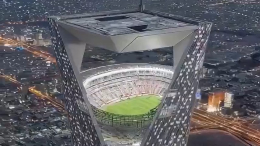 BUZZ - Un stade au sommet d'un gratte-ciel pour la prochaine Coupe du monde: réalité ou fake news ? On vous dit tout. (DR)