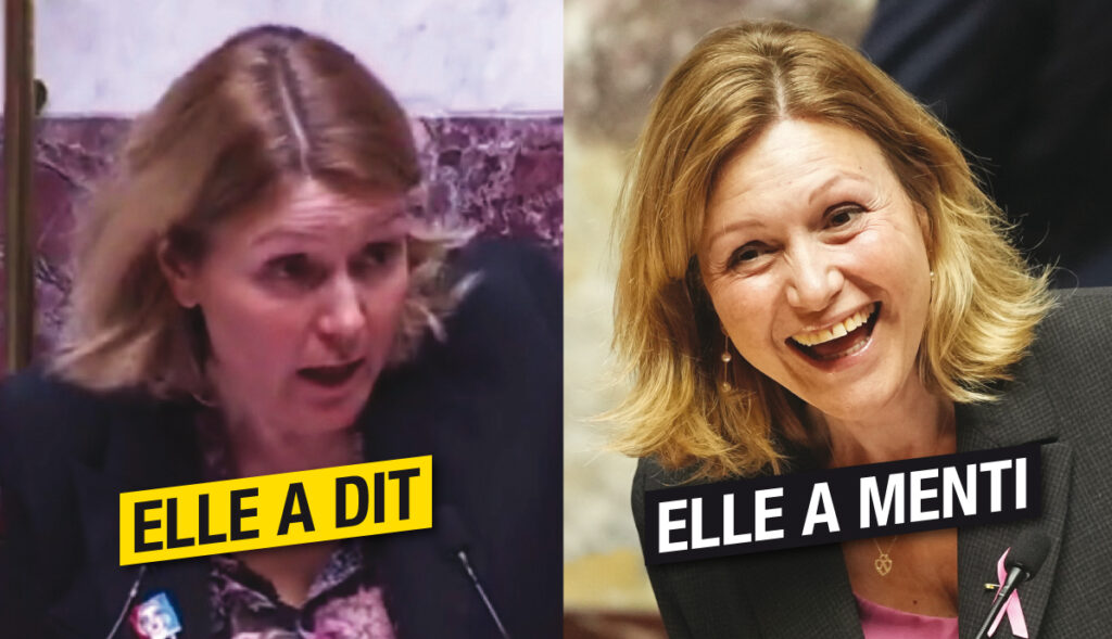 Yaël Braun-Pivet, indignée hier que Gérault Verny accuse Sandrine Rousseau de hurler, avait elle-même demandé à Sandrine Rousseau de ne plus hurler en 2024. (AP,DR)