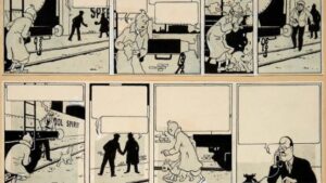 Une planche originale de Tintin reste invendue aux enchères à Neuilly