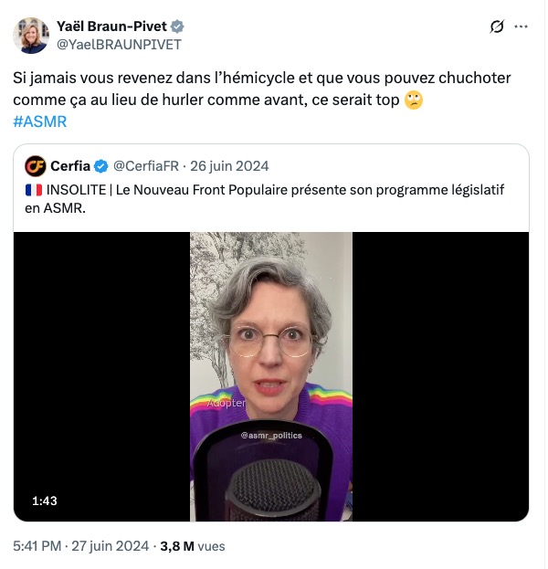 Yaël Braun-Pivet Rattrapée Par Un Tweet Où Elle Demandait À Sandrine Rousseau De Ne Plus Hurler