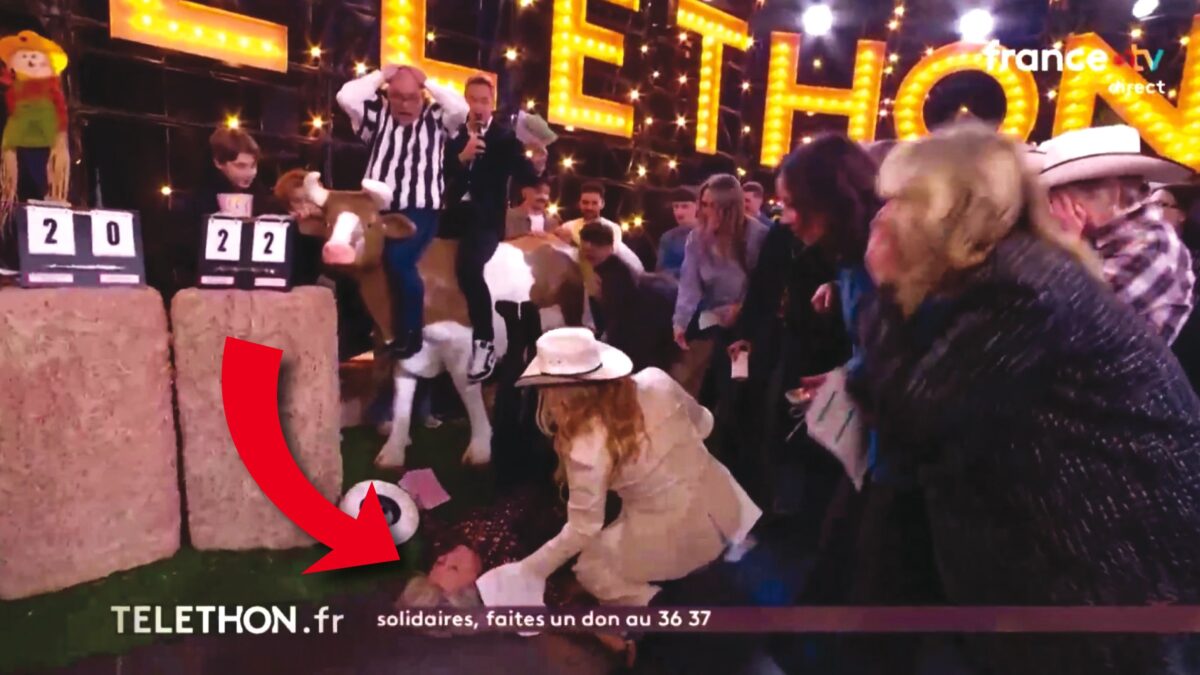 VIDÉO - Chute spectaculaire de Sophie Davant hier soir en direct lors du Téléthon. (France Tv)