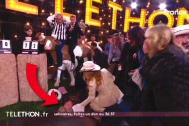 VIDÉO - Chute spectaculaire de Sophie Davant hier soir en direct lors du Téléthon