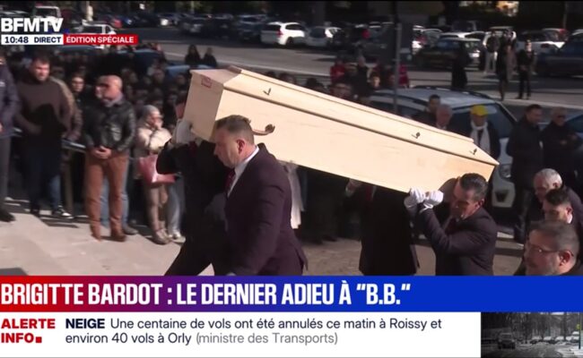 Obsèques de Brigitte Bardot : un dernier hommage à Saint‑Tropez. Le cercueil de "BB" est arrivé