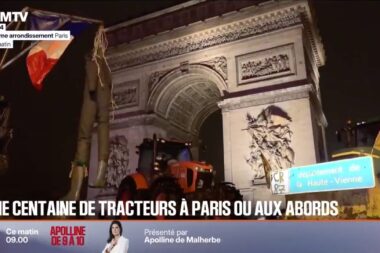 Mobilisation agricole à Paris : des tracteurs au cœur de Paris depuis ce matin. (Capture d'écran BFMTV)
