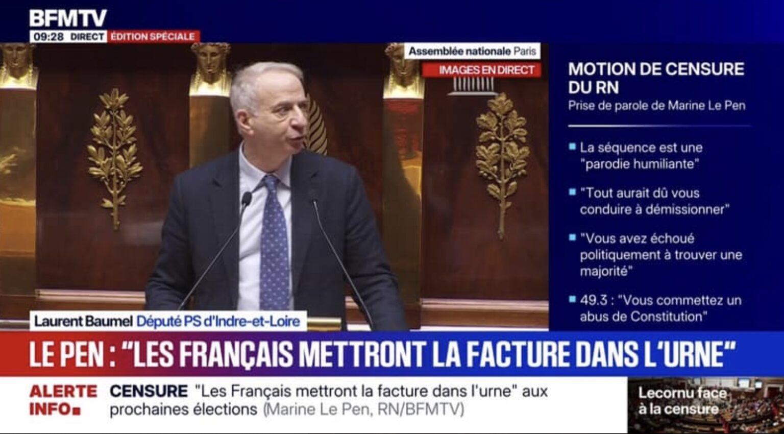 Motion de censure : Laurent Baumel (PS) refuse « une crise politique » sans budget