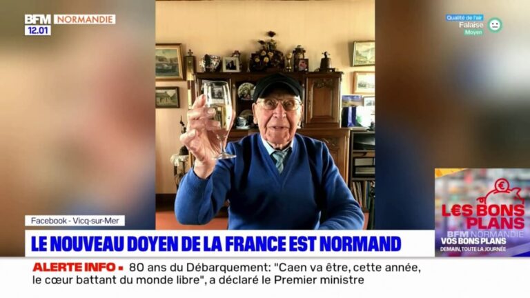 Décès de Maurice Le Coutour, doyen des Français, à l’âge de 111 ans. Il était né avant la Première Guerre mondiale. (BFMTV)