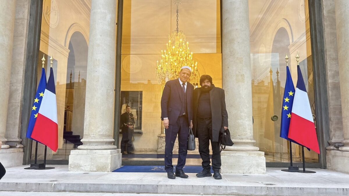Marek Halter et Hassan Chalghoumi reçus à l’Élysée pour promouvoir le dialogue et la cohésion nationale. (DR)