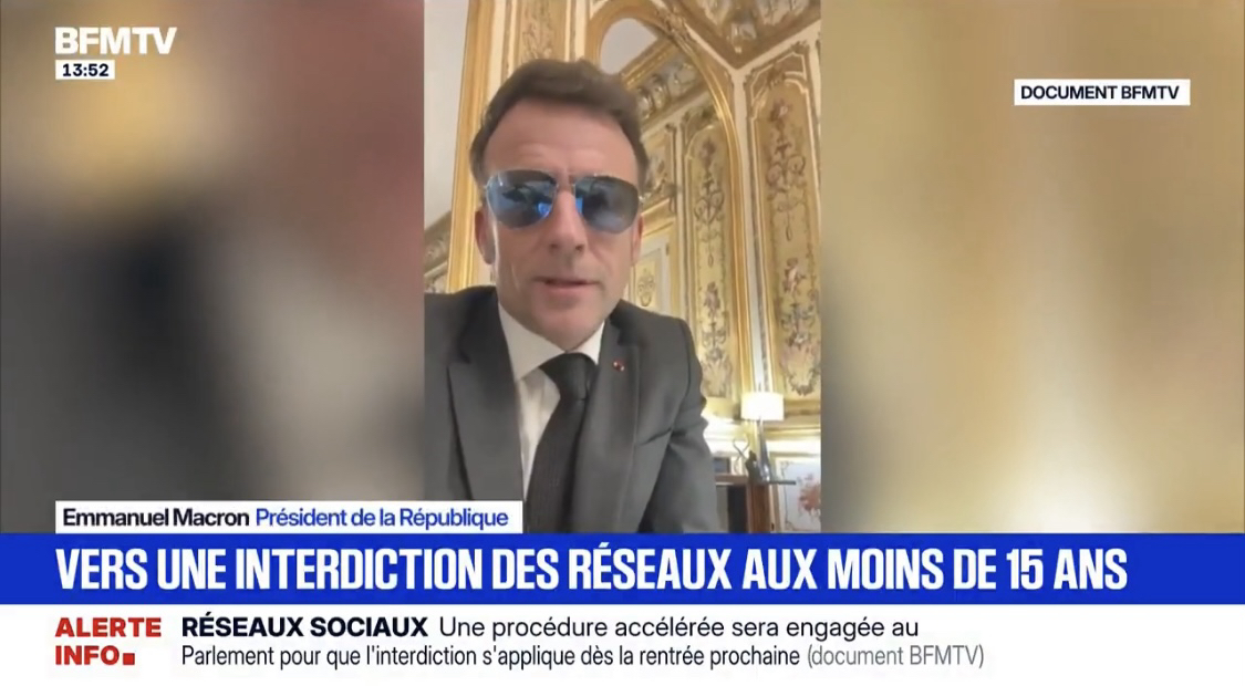 Emmanuel Macron engage la procédure accélérée pour interdire l’accès aux réseaux sociaux aux moins de 15 ans BFMTV