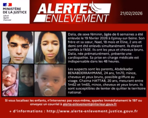 Alerte enlèvement en Seine-Saint-Denis : trois enfants recherchés, dont un nourrisson nécessitant des soins