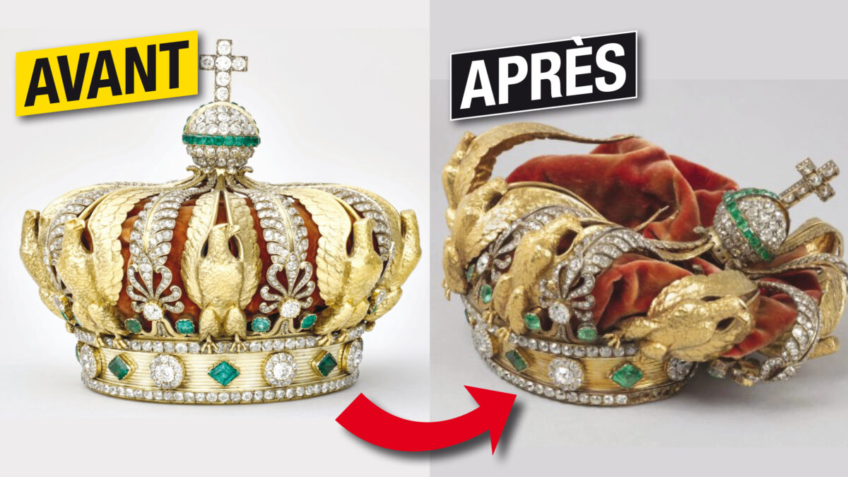 Le Louvre publie des photos de la couronne d’Eugénie endommagée. (Louvre, Entrevue)