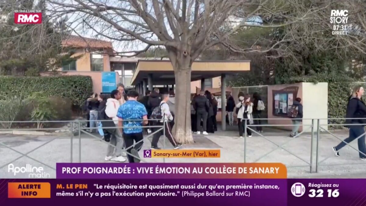 Sanary‑sur‑Mer: la professeure poignardée garde un pronostic vital engagé, l’élève de 14 ans en garde à vue. (Capture d'écran RMC Story)