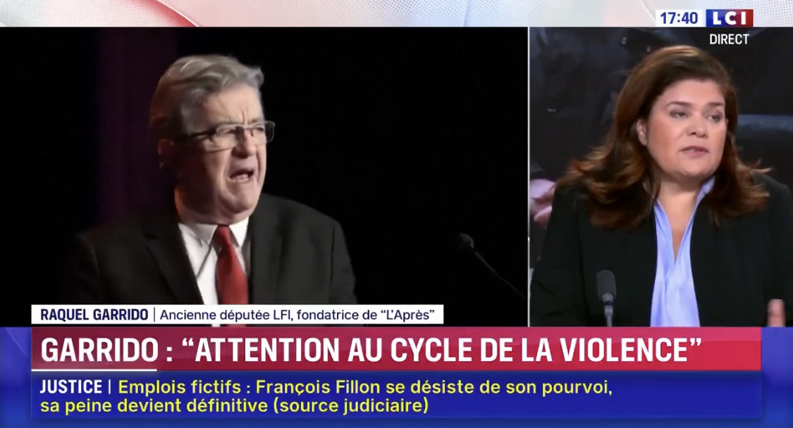 Raquel Garrido affirme que Mélenchon a conclu un accord secret avec l’organisation antifa Jeune Garde dès 2023