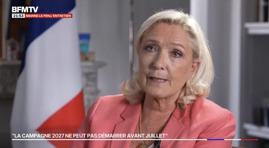 Marine Le Pen affirme qu’elle ne sera pas candidate en 2027 si elle doit porter un bracelet électronique