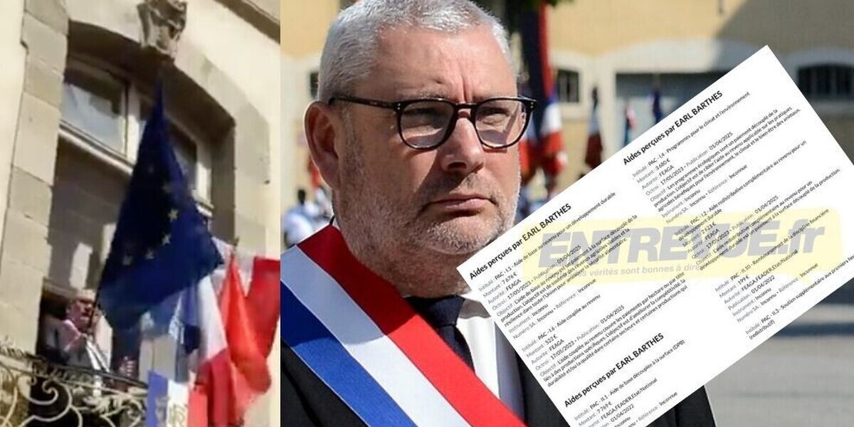 INFO ENTREVUE - Christophe Barthès, nouveau maire de Carcassonne, arrache le drapeau européen… mais a touché des dizaines de milliers d’euros de l’UE pour son exploitation agricole