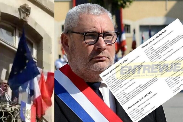 INFO ENTREVUE - Christophe Barthès, nouveau maire de Carcassonne, arrache le drapeau européen… mais a touché des dizaines de milliers d’euros de l’UE pour son exploitation agricole