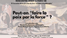 Karim Bouhassoun organise un débat philosophique à Paris autour de la question : « Peut-on faire la paix par la force ? »