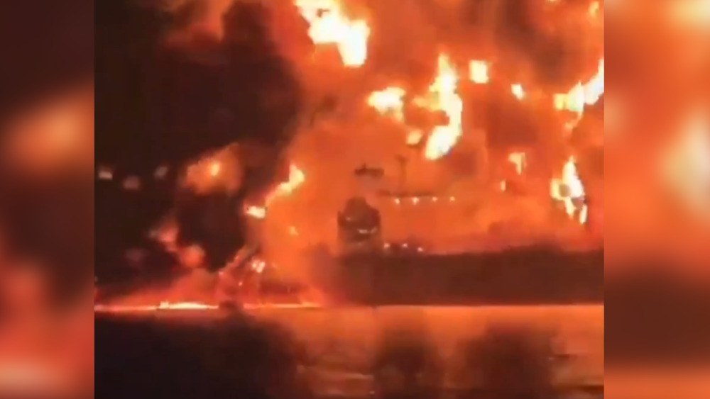 An American oil tanker was attacked near Iraq by unmanned explosive boats.