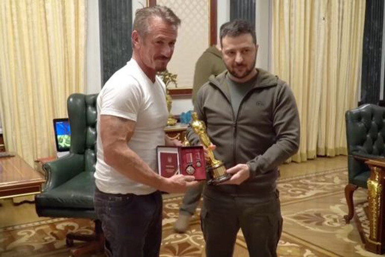 Lauréat d'un Oscar, Sean Penn n'était pas à la cérémonie mais à Kiev pour soutenir Zelensky