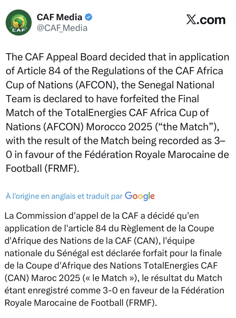 — Un Sacre Inattendu Pour Le Maroc