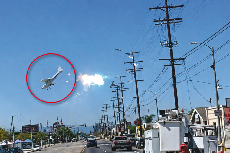 VIDÉO - Un avion percute des lignes à haute tension et s'écrase à Pacoima, en Californie