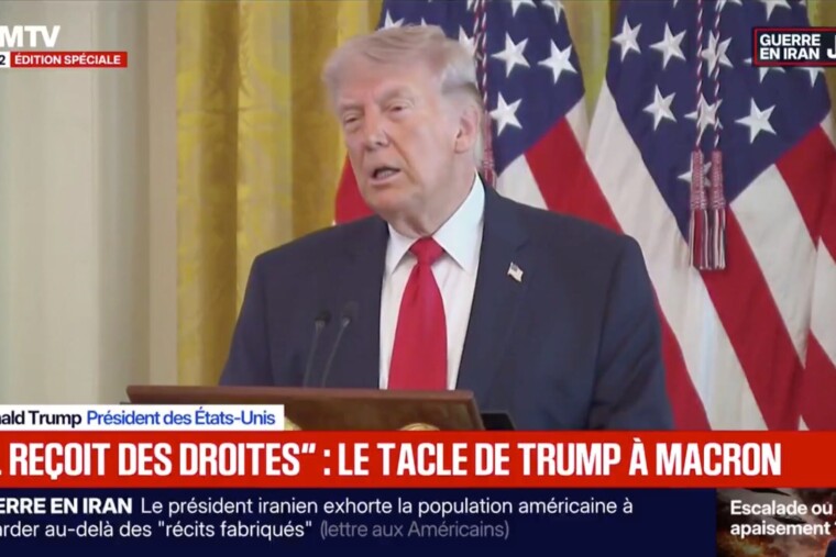VIDÉO - Trump: "Macron se fait maltraiter par sa femme. Il est encore en train de se remettre d'une droite dans la mâchoire."