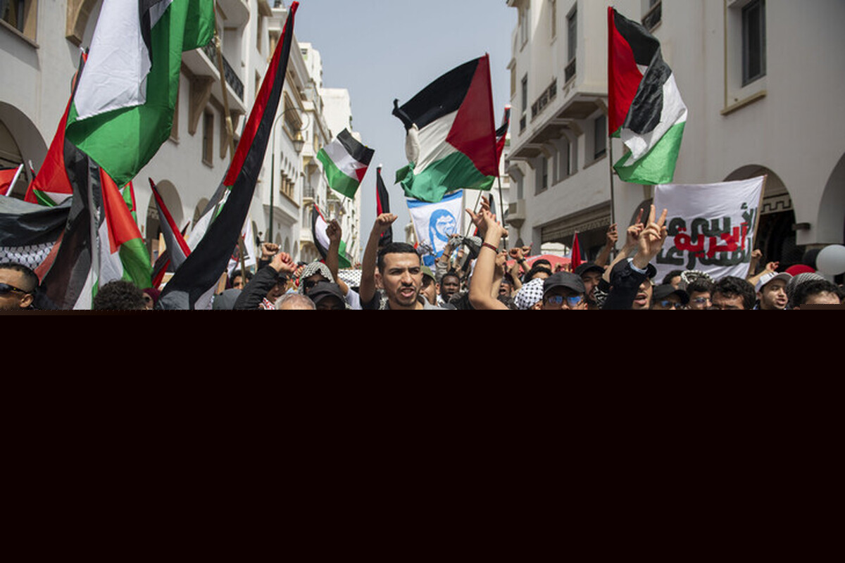 In Rabat, hundreds of demonstrators mobilized in support of Palestinian prisoners and Al-Aqsa.