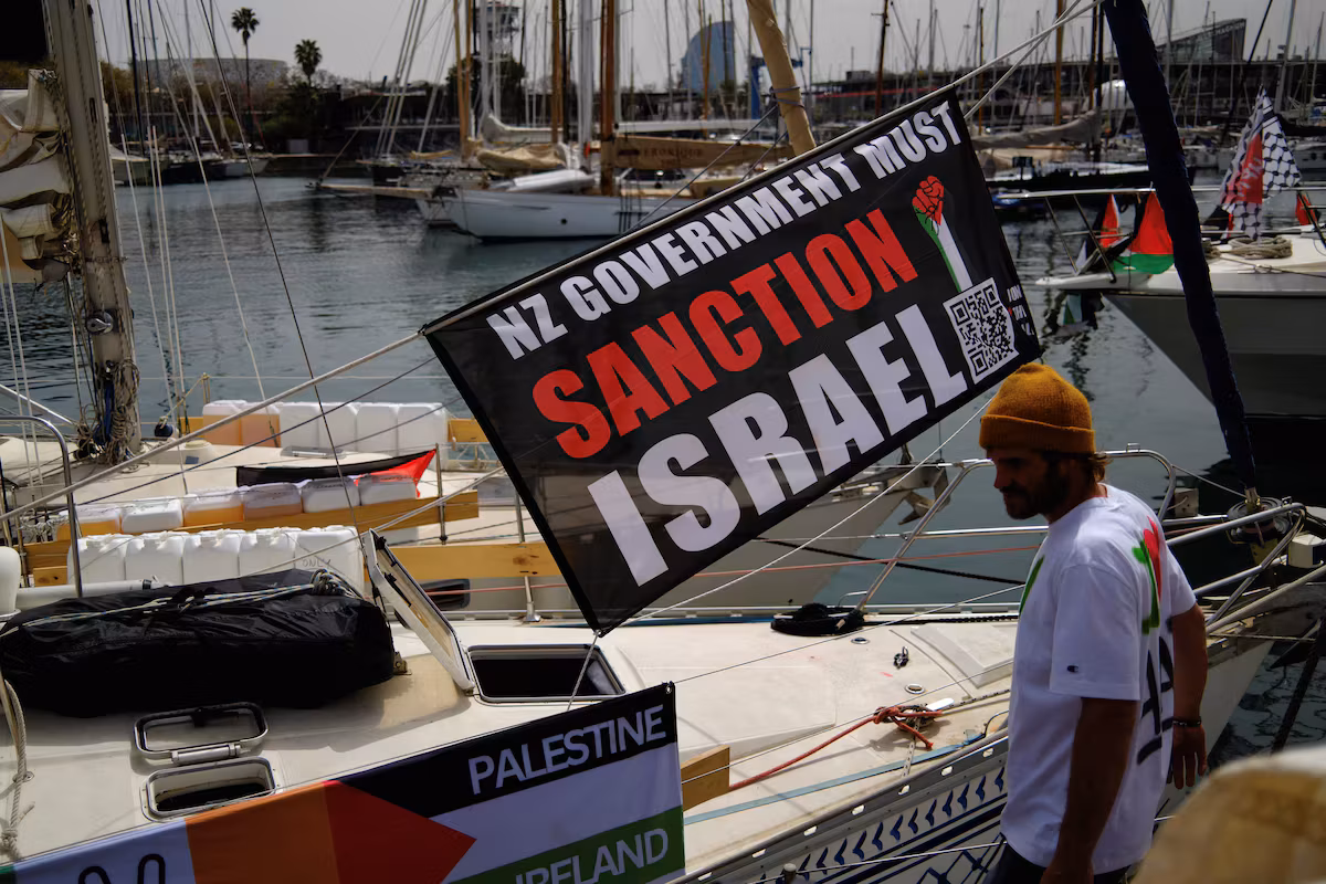 A humanitarian flotilla sets sail for Gaza, defying the Israeli blockade.