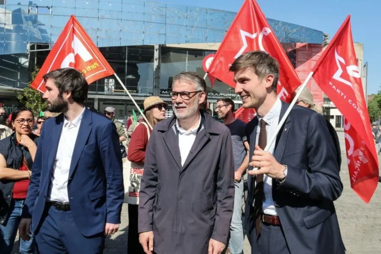 1er mai à Amiens : Olivier Faure pris à partie et enfariné en fin de cortège
