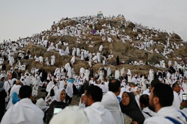 More than a million pilgrims are expected on Mount Arafat for the highlight of the Hajj.