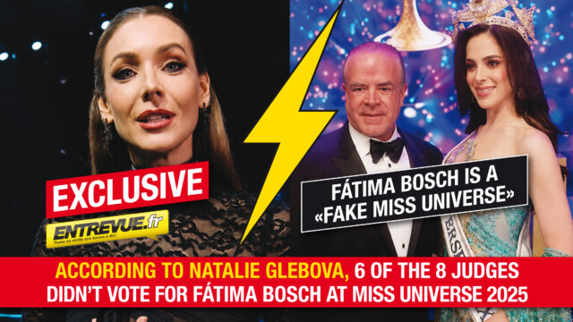 EXCLUSIF – Fátima Bosch est une « FAKE Miss Univers ». Pour Natalie Glebova, 6 des 8 juges n’ont pas voté pour elle à Miss Univers 2025 EXCLUSIF - Fátima Bosch est une "FAKE Miss Univers". Pour Natalie Glebova, 6 des 8 juges n’ont pas voté pour elle à Miss Univers 2025