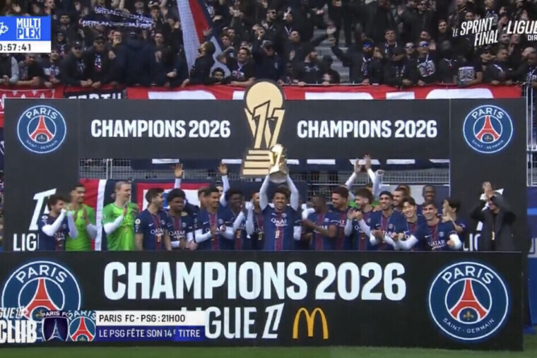 — Le PSG soulève son 14e trophée de champion de France à Jean-Bouin avant le derby face au Paris FC