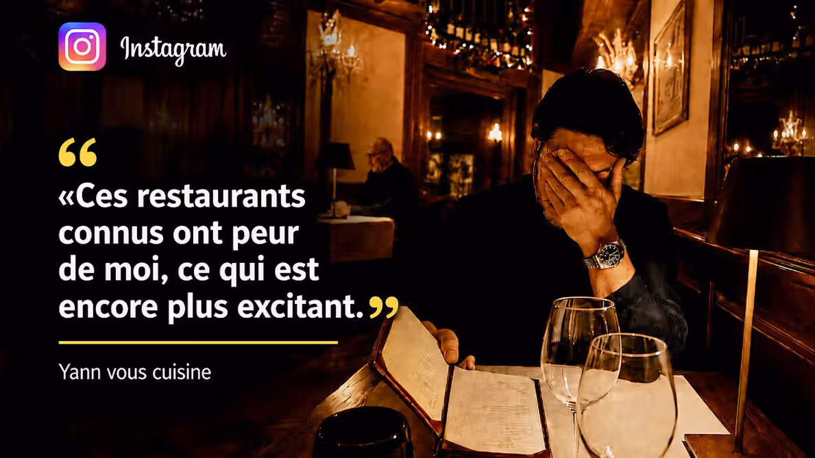 «Yann vous cuisine», le critique masqué qui fait trembler les restaurants chers et mauvais