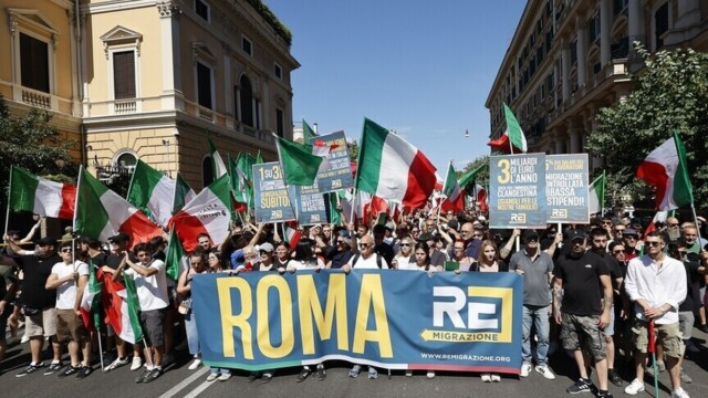 À Rome, manifestations massives autour de l’immigration : défilé de l’extrême droite et contre-mobilisations