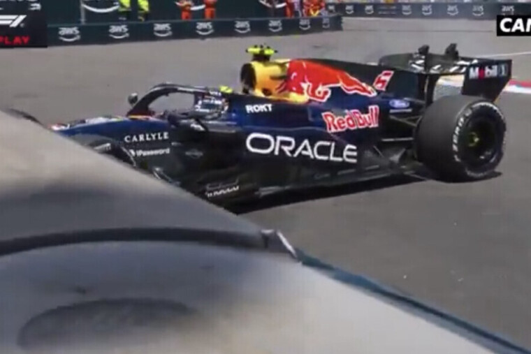 Grand Prix de Monaco : Leclerc frappe fort lors des essais libres — Grand Prix de Monaco : Leclerc frappe fort lors des essais libres, Hadjar dans le mur